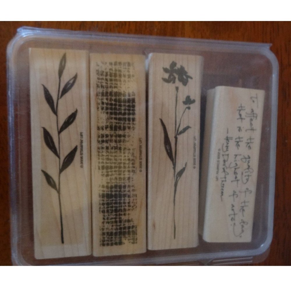 Stampin Up The Art Of Life Stamp Set 4 Flower Stem Henry David Thoreau Retired